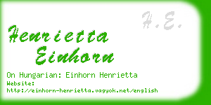 henrietta einhorn business card